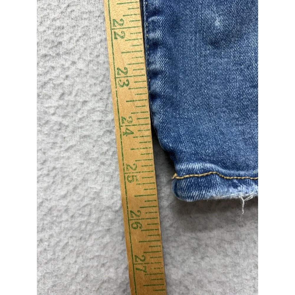 Good American High Rise‎ Straight Jeans Womens 8-12 Blue Medium Wash Stretch